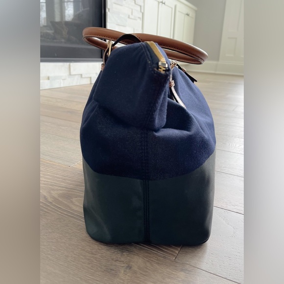 Kate Spade Black and Navy Tote with Brown Handles - Picture 4 of 10